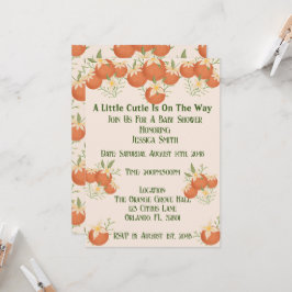 Eine kleine Süsse ist unterwegs - Orangefarbenes B Einladung