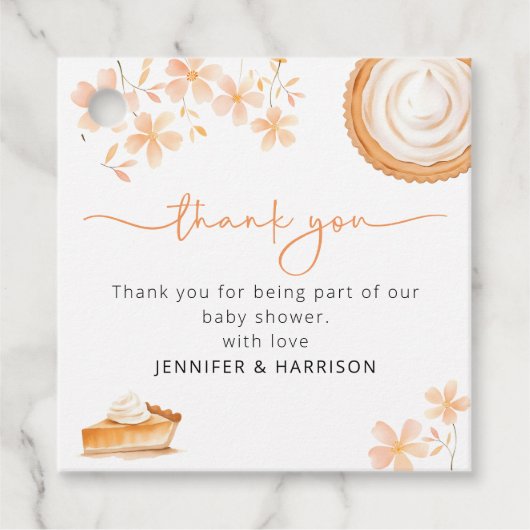 Eine kleine Süsse Kuchen backt | Babyparty Geschenkanhänger (Vorderseite)