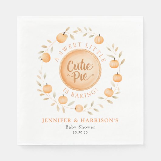 Eine kleine Süsse Kuchen backt | Babyparty Serviette (Vorderseite)