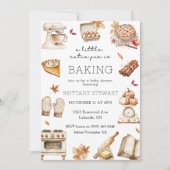 Eine kleine Süsse Kuchen backt Herbstdusche. Einladung (Vorderseite)