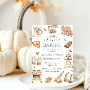 Eine kleine Süsse Kuchen backt Herbstdusche. Einladung