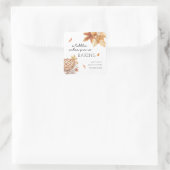 Eine kleine Süsse Kuchen backt Herbstdusche. Quadratischer Aufkleber (Tasche)