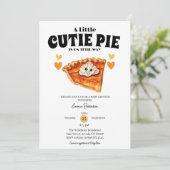 eine kleine Süsse Kürbiskuchen Herbstfall Babydusc Einladung (Stehend Vorderseite)