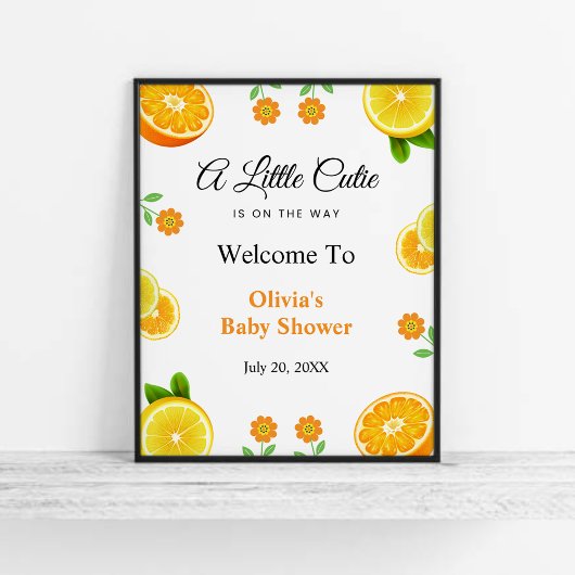 Eine kleine Süsse Lemon Citrus Baby Dusche Empfang Poster