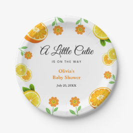 Eine kleine Süsse Lemon Citrus Orange Babydusche Pappteller