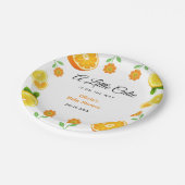 Eine kleine Süsse Lemon Citrus Orange Babydusche Pappteller (Schrägansicht)