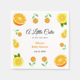 Eine kleine Süsse Lemon Orange Citrus Baby Dusche Serviette