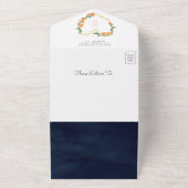 Eine kleine Süsse Mandarine Orange Navy Kinderdusc All In One Einladung (Außenbereich)