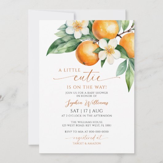 Eine kleine Süsse mit Kinderdusche Einladung (Vorderseite)