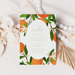 Eine kleine Süsse   Moderne Citrus Neutral Baby Du Einladung