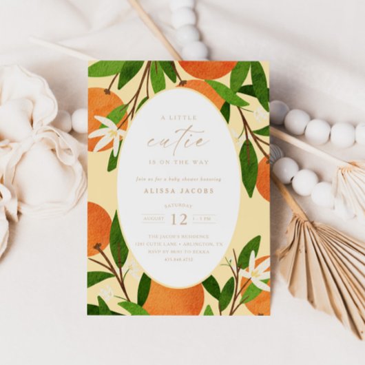 Eine kleine Süsse | Moderne gelbe neutrale Babydus Einladung