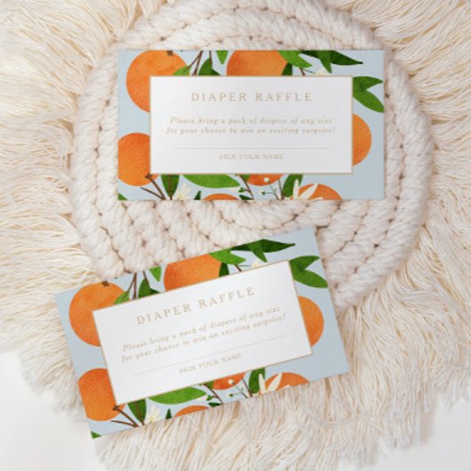 Eine kleine Süsse | Modernes Blue Citrus Diaper Ra Begleitkarte