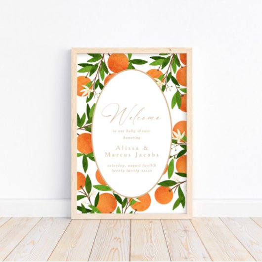 Eine kleine Süsse | Modernes Citrus Begrüßungszeic Poster