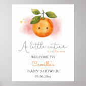 Eine kleine Süsse Orange Baby Dusche Empfang Poster (Vorne)