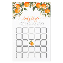 Eine kleine Süsse Orange Baby Shower Bingo-Spiel