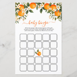Eine kleine Süsse Orange Baby Shower Bingo-Spiel