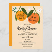 Eine kleine Süsse Orange Babydusche Einladung (Vorne/Hinten)