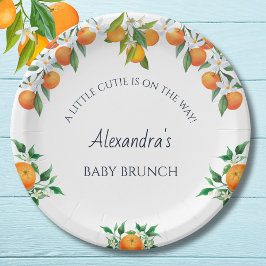 Eine kleine Süsse Orange Citrus Baby Brunch Pappteller