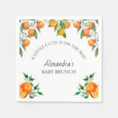 Eine kleine Süsse Orange Citrus Baby Brunch Serviette (Vorderseite)