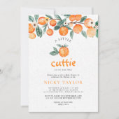 Eine kleine Süsse Orange Citrus Baby Dusche Einladung (Vorderseite)