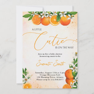 Eine kleine Süsse Orange Citrus Baby Dusche Einladung