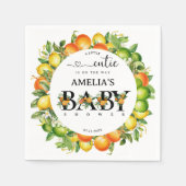 Eine kleine Süsse Orange Citrus Baby Dusche Napkin Serviette (Vorderseite)