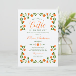 Eine kleine Süße Orange Citrus Babyparty Einladung