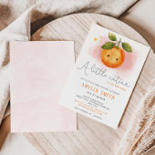 Eine kleine Süsse Orange Clementine Baby Dusche Einladung
