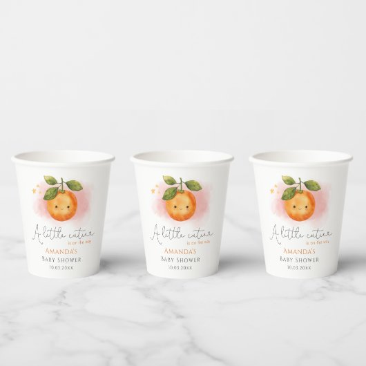 Eine kleine Süsse Orange Clementine Baby Dusche Pappbecher (Multi)