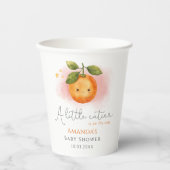Eine kleine Süsse Orange Clementine Baby Dusche Pappbecher (Vorderseite)