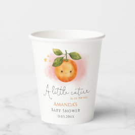 Eine kleine Süsse Orange Clementine Baby Dusche Pappbecher