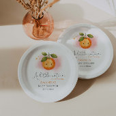 Eine kleine Süsse Orange Clementine Baby Dusche Pappteller