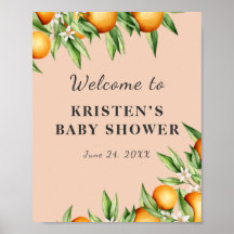 Eine kleine Süsse orange-farbene Babydusche - Empf