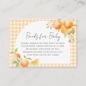 Eine kleine Süsse Orange Gingham Citrus Babydusche Begleitkarte (Vorderseite)