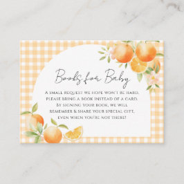 Eine kleine Süsse Orange Gingham Citrus Babydusche Begleitkarte