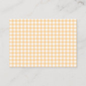 Eine kleine Süsse Orange Gingham Citrus Babydusche Begleitkarte (Rückseite)