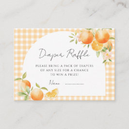 Eine kleine Süsse Orange Gingham Citrus Babydusche Begleitkarte