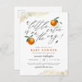 Eine kleine Süsse orange neutrale Babydusche Einladungspostkarte (Vorne/Hinten)