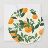 Eine kleine süße Orange Theme Babydusche Einladung (Rückseite)