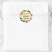 Eine kleine süße Orange Theme Babydusche Runder Aufkleber (Tasche)