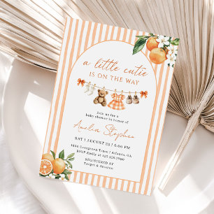 Eine kleine süße Orange Zitrus-Baby-Party Einladung