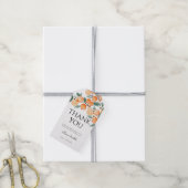 Eine kleine süße Orange Zitrus Danke Baby Shower Geschenkanhänger (Mit Garn)