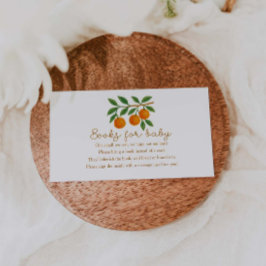 Eine kleine Süsse orangefarbene Babydusche für Kin Begleitkarte