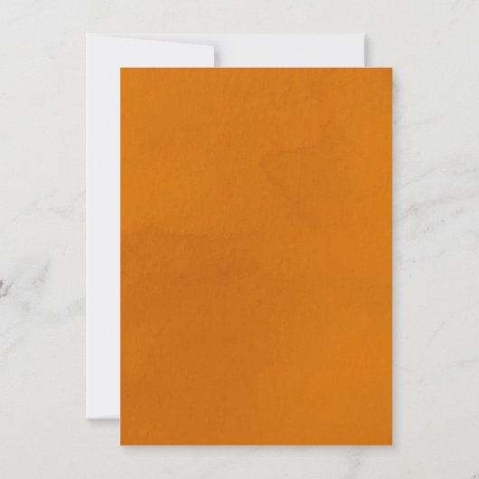 Eine kleine Süsse orangefarbene neutrale Babydusch Einladung (Rückseite)