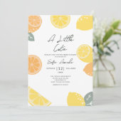 Eine kleine Süsse Pastel Citrus Baby Dusche Einladung (Stehend Vorderseite)