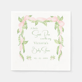 Eine kleine süße Pea Pink Girl Babydusche Serviette