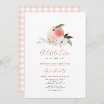Eine kleine Süsse Peach Baby Dusche Einladung