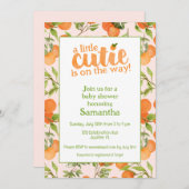 Eine kleine Süsse Peach Background Babydusche Einladung (Vorne/Hinten)