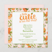 Eine kleine Süsse Peach Background Square Kinderdu Einladung (Vorne/Hinten)