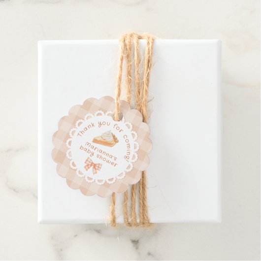 Eine kleine Süsse Pie Baby Dusche Danke Geschenkanhänger (Beispiel)